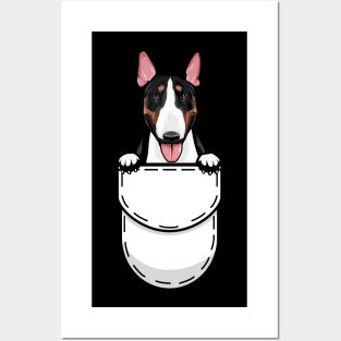 Funny Bull Terrier Pocket Dog Posters and Art